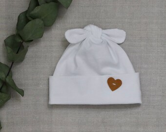 Baby hat, first-time double knot hat, Newborn, 100% cotton, head circumference 33/35 cm for premature babies