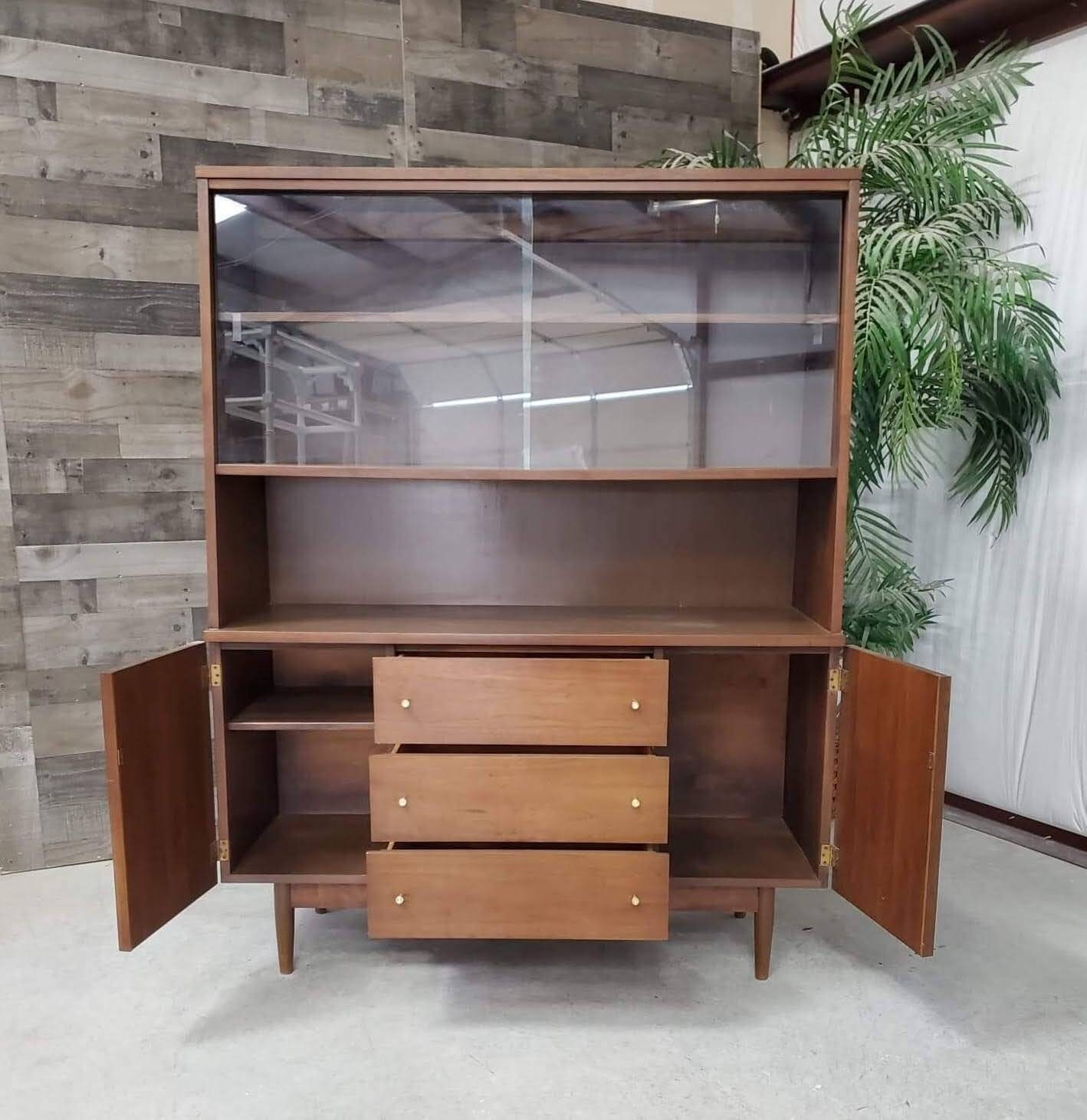 MCM China Cabinet Authentic Vintage Solid Wood Walnut | Etsy