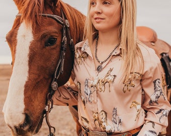 Satin horse shirt