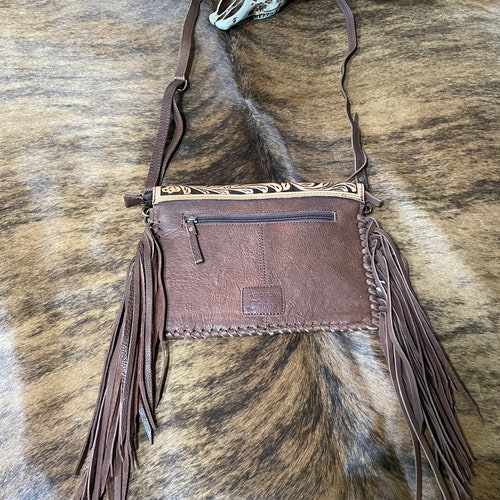 Cowhide envelope shops purse