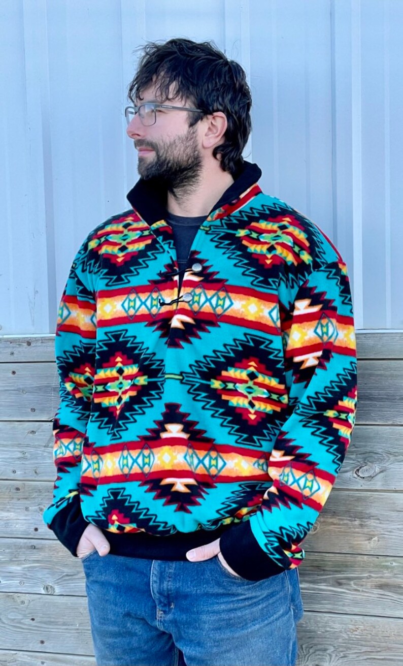 aztec fleece pullover