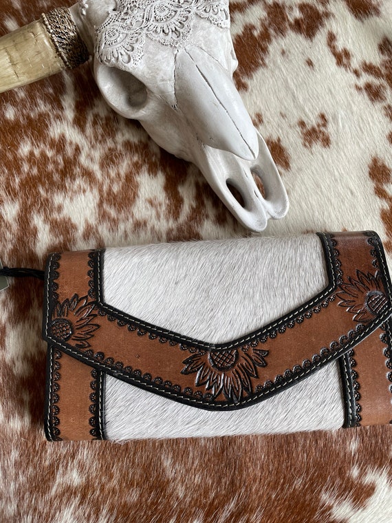 leather sunflower wallet