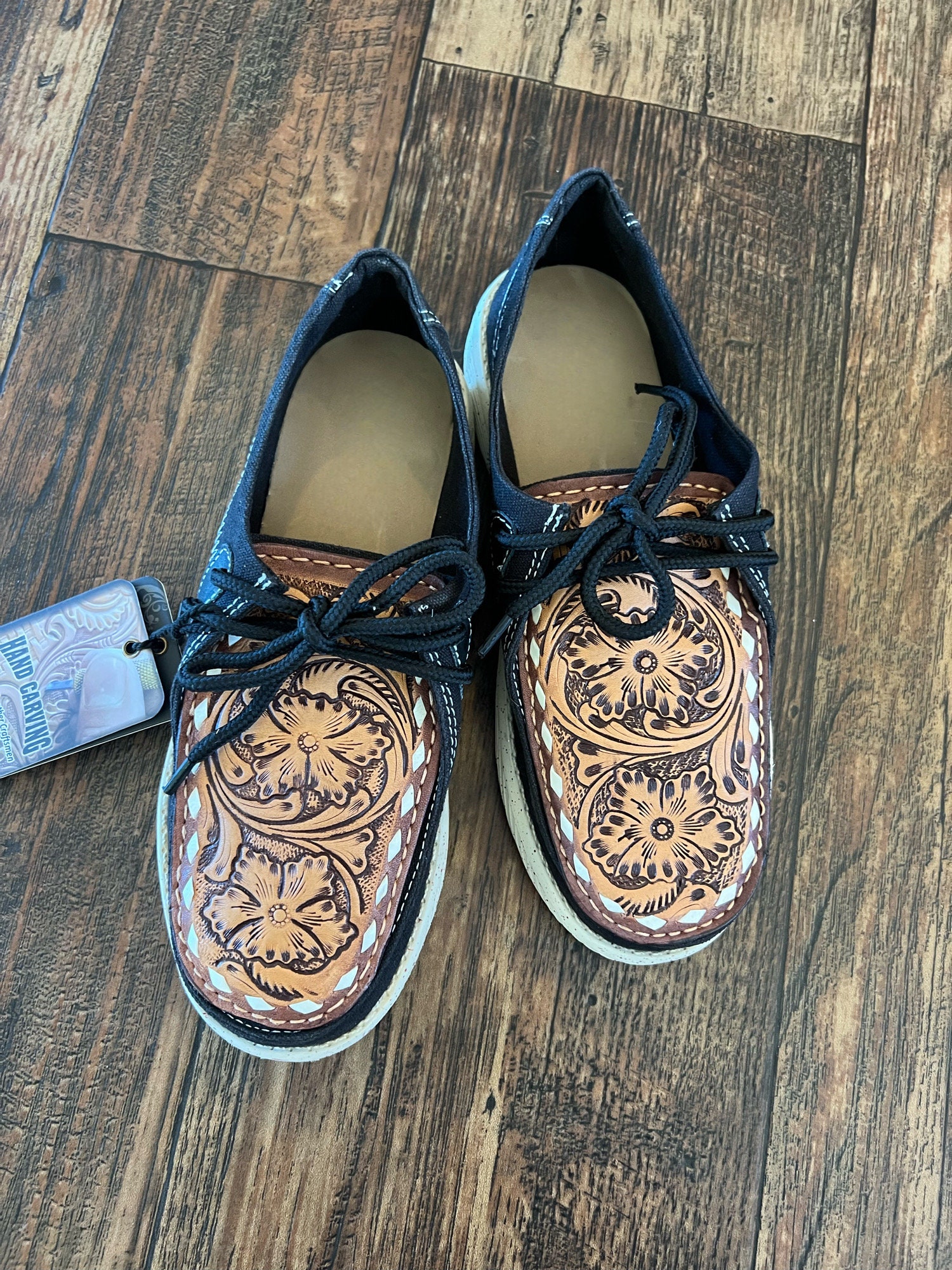 Dude Shoes Custom Leather Hey Dudes Mens Western Tooled Leather