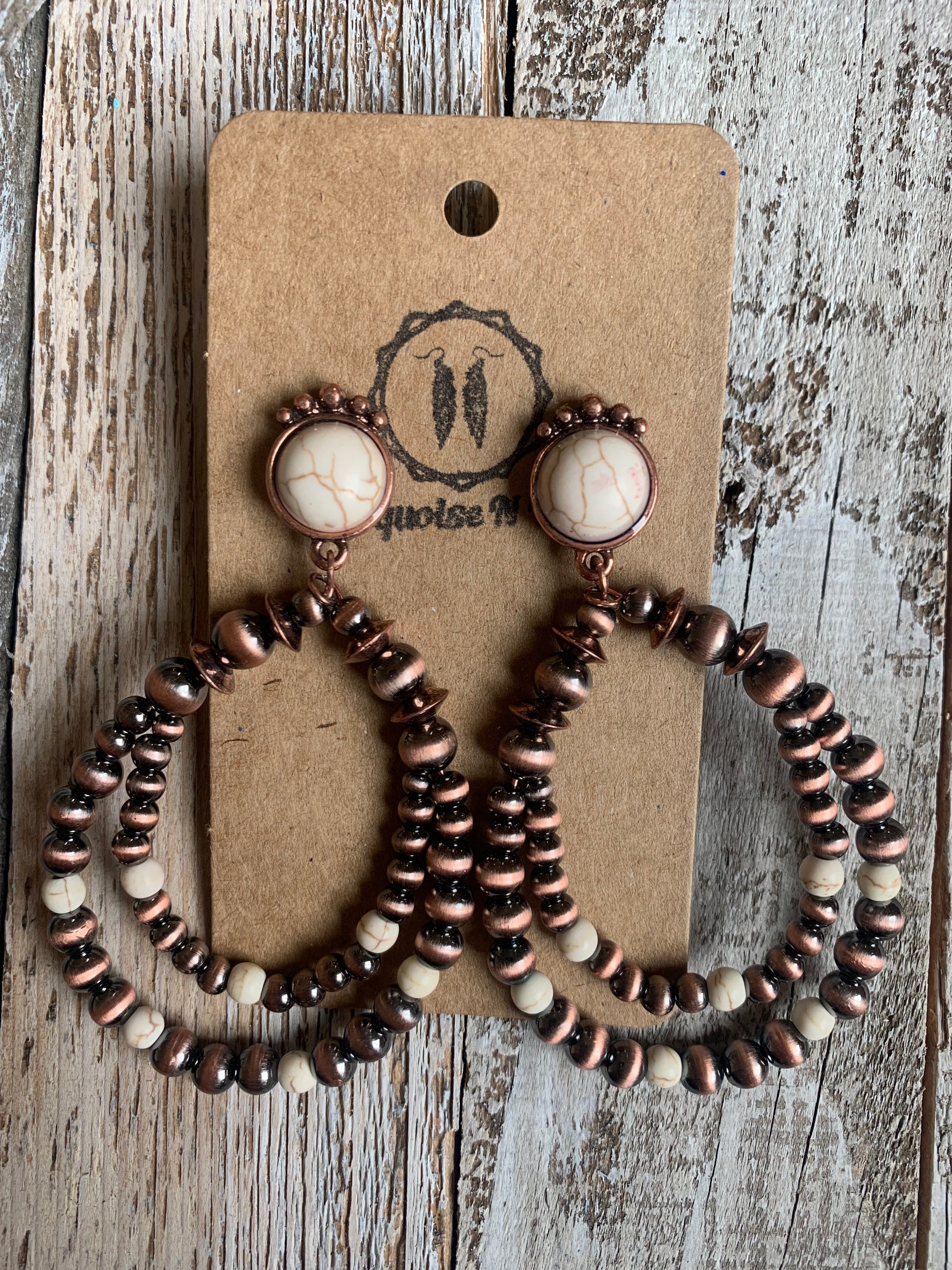 Copper Navajo Pearl Earrings - Etsy 