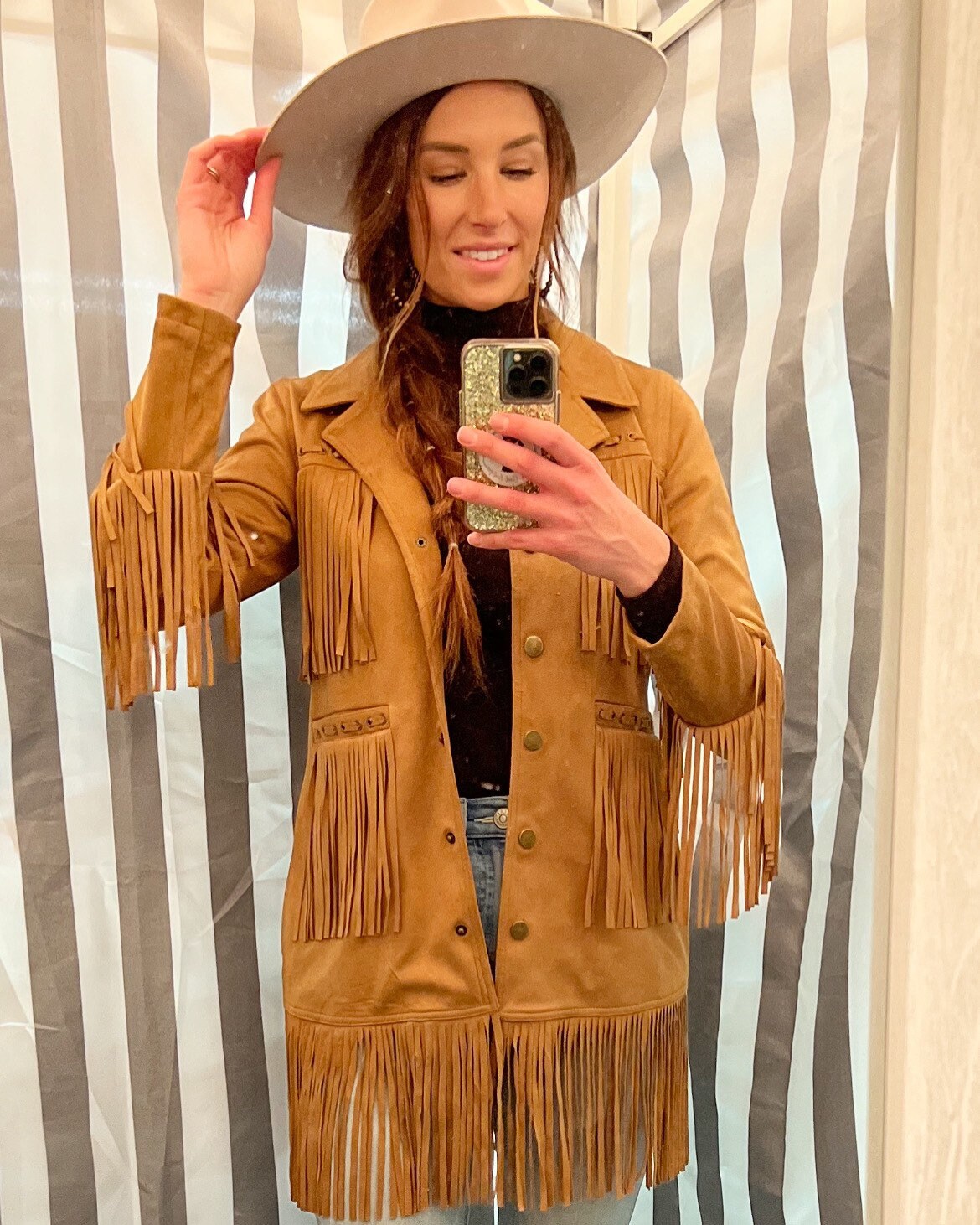 Jacket with fringe Clearance
