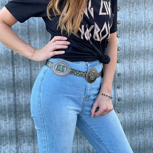 Leather concho belt