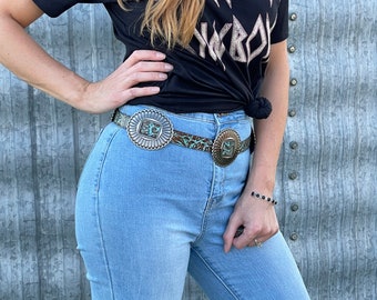 Leather concho belt