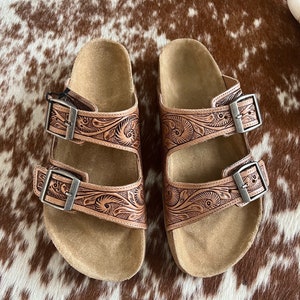 Tooled Leather Sandals