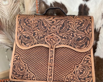 Tooled briefcase/portfolio bag