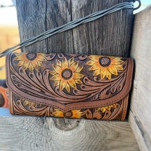 Leather Sunflower Wallet