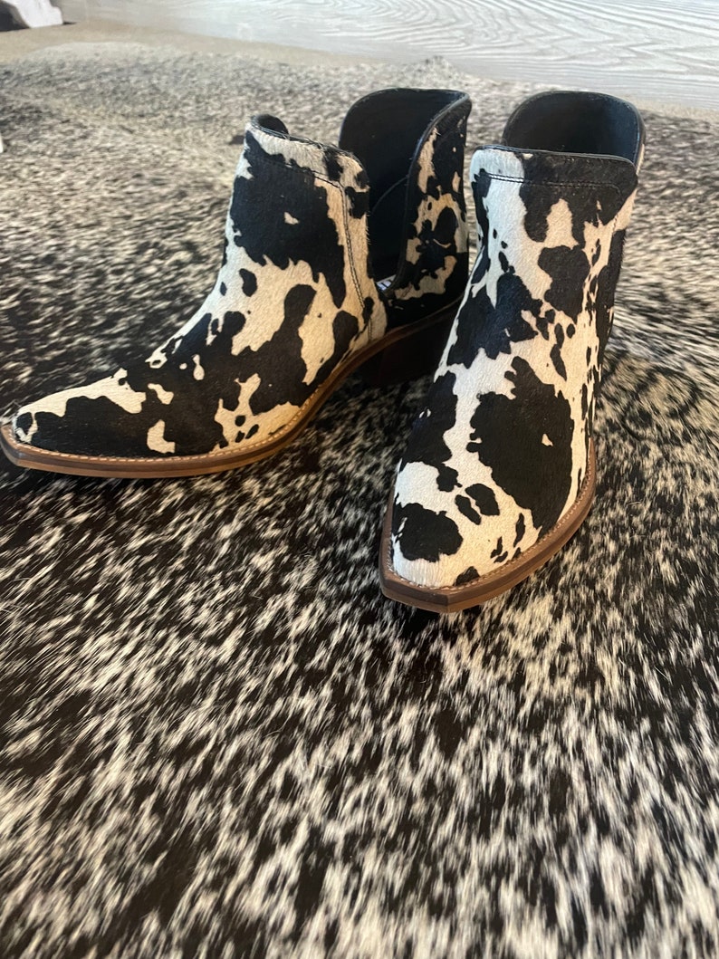 Cowhide Boots Etsy