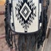 Burgundy Aztec Tooled Fringe Tote/Crossbody main image 1