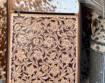 Tooled Cowhide Trolly Suitcase