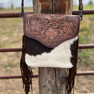 Cowhide crossbody