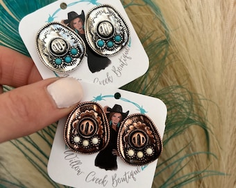 Cowboy hat earrings