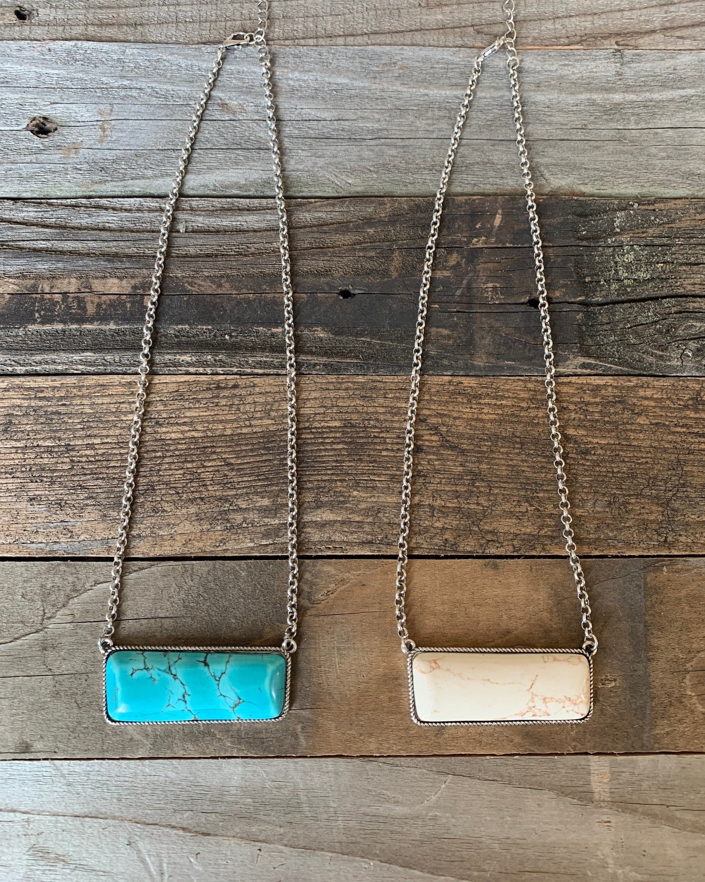 Real turquoise bar necklace sale