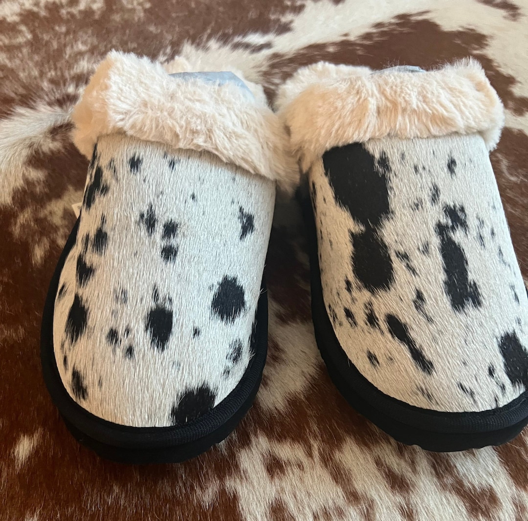 Cowhide Slippers Etsy