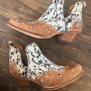 tooled leather booties