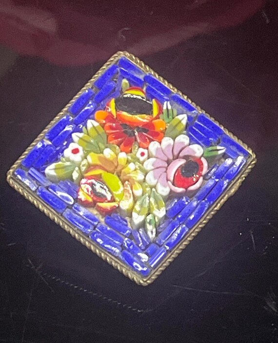 Broche Ancienne Micro Mosaïque - Bijou Vintage Français - Antiquité