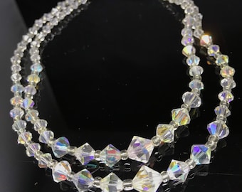 Vintage AB necklace set wedding prom bridesmaid gift wholesale lot double strand new old stock