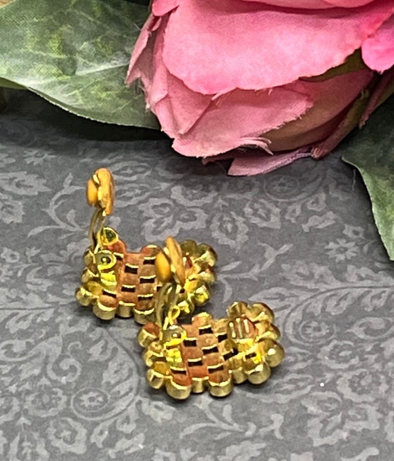 Gold earrings  vintage Cristalina bnwt diamanté statement View 4