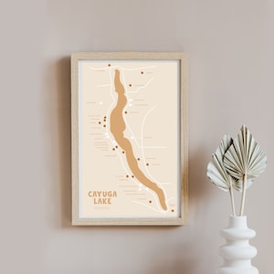 Cayuga Lake Wineries Sticker Poster | Finger Lakes | Wine Poster | FLX Wine Trail | Vineyard Art | Upstate New York | Sommelier Decor