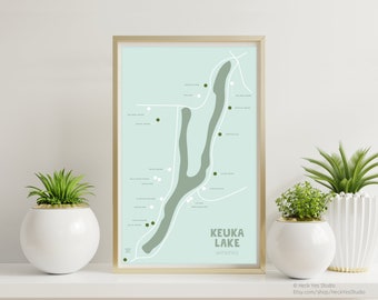 Keuka Lake Wineries Sticker Poster | Finger Lakes | Winery Poster | Vineyard Poster | Upstate NY | Sommelier | Lake Art | FLX Wine Collector