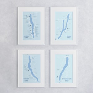 Finger Lakes Wineries Sticker Posters in Blue | FLX Wine Trail | Finger Lakes Wine | Sommelier Gift | FLX Art | Wine Tracker | Bucket List