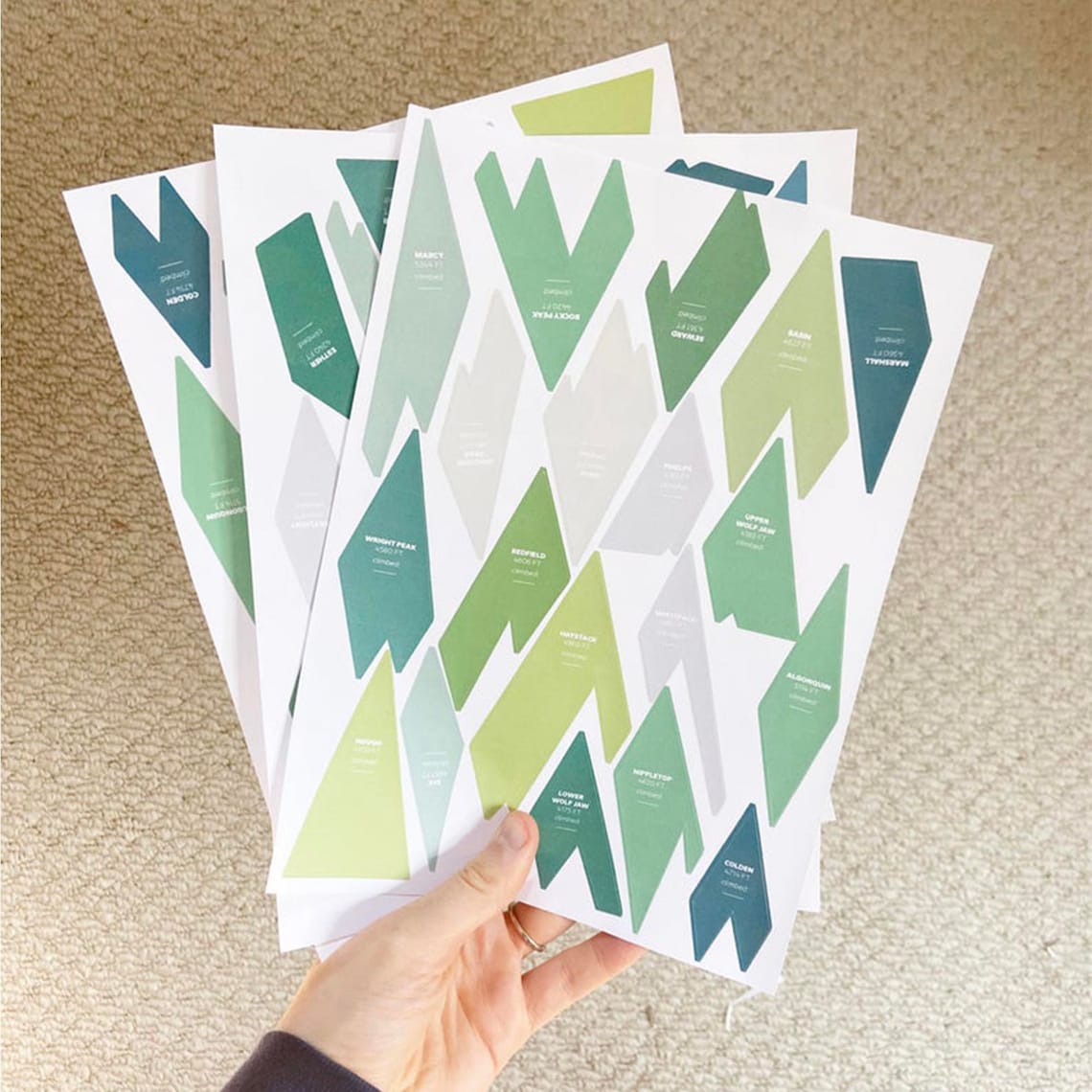 Adirondack High Peaks Sticker Map | High Peaks Checklist | ADK 46ers ...