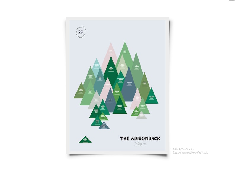 Adirondack 29ers Sticker Map | ADK 29er | Mountain Bucket List ...