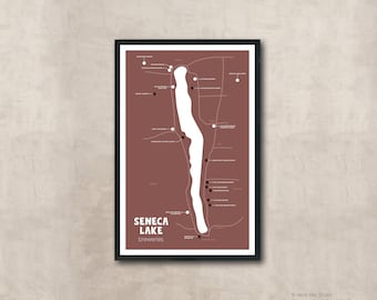 Seneca Lake Breweries Sticker Poster | Finger Lakes Breweries | Craft Beer | Brewery Art | Beer Poster | Beer Collector | Beer Checklist