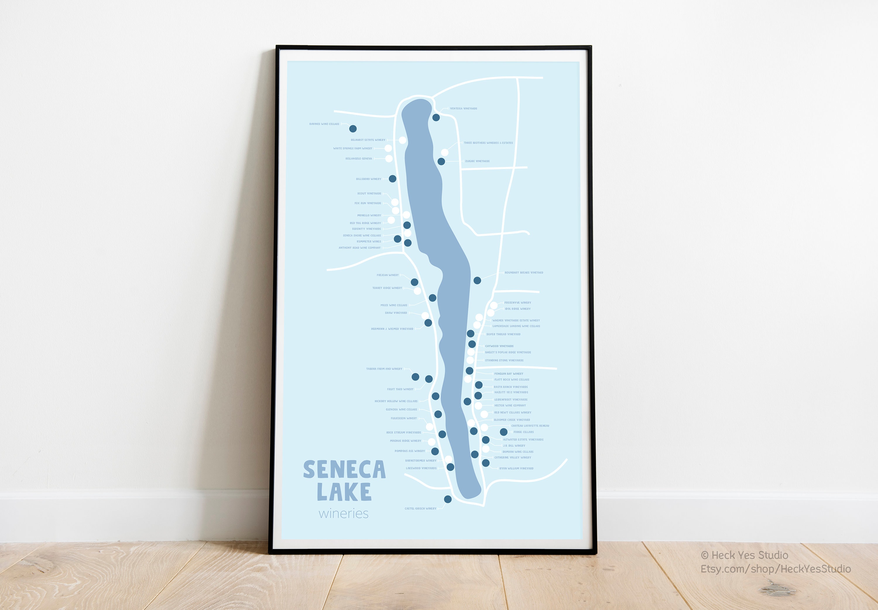 Seneca Lake Wineries Sticker Poster Finger Lakes Winery | Etsy