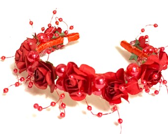 Red Rose Doll Crown: Fits American Girl, Ruby Red, Wellie Wisher
