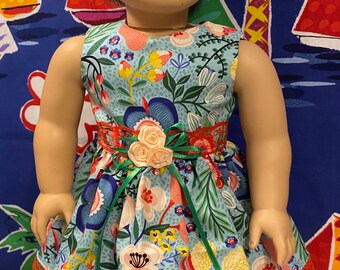 Handmade Dress made fit 18 inch American Girl/ Out Generation Doll/ Mylife doll/ doll fashion outfit/ doll dress/ Doll clothes/ Doll dress