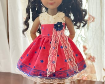 Handmade Star Doll Dress for 15-inch Ruby Red Fashion Friends