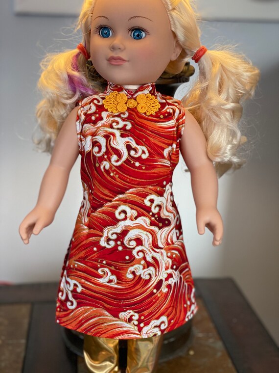 Asian Doll Dress for 18 Inch American Girl Doll, Handmade Outfit - Etsy