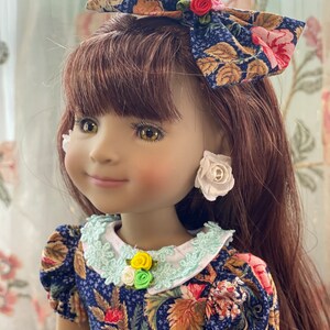 Doll dress made for 15 inch Ruby Red Fashion Friend / Wellies Wisher or same size doll doll / dress for doll/ Doll clothes/ Flower theme dre