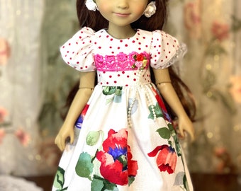 15 Inch Doll Dress and Crochet Hat Set – Ruby Red, Wellie Wisher