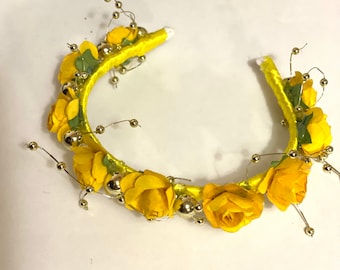 Doll Flower Crown, Yellow Roses Headband, Fits 18" American Girl