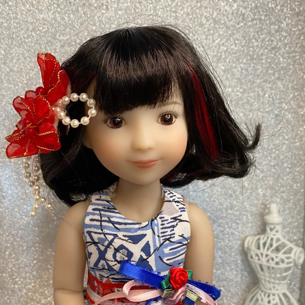 Doll Dress/ Dress make for 12 inchs doll/ Sibblie dress/ Ruby Red Fashion Friend clothes