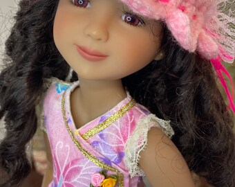 Butterfly Doll Dress & Yarn Hat for 15" Ruby Red Fashion Friend