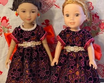 Sparkling Purple Party Dress for 15" Ruby Red Fashion Friend Doll