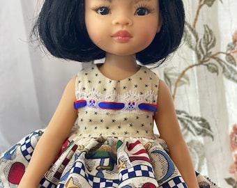 Paola Reina Doll Dress, 13-14 Inch, 4th of July Outfit