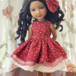 Doll dress / Star dress make for 15 inch Ruby Red Fashion Friend / Wellies Wisher / Handmade doll clothes /4 July outfits for doll