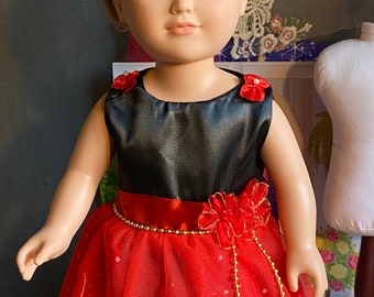 Doll dress/ Red Lace Dress made for 18 inches American Girl/ Doll dress /Doll clothes /Holiday doll outfits/ Valentine doll dress