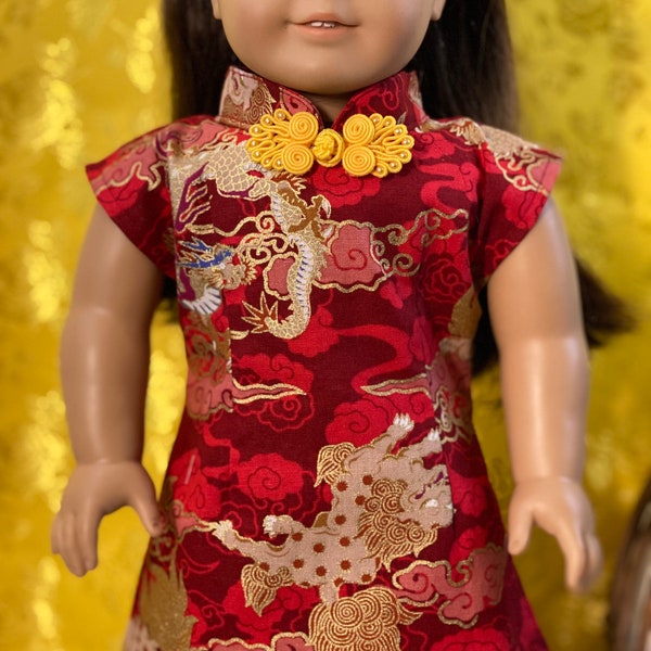 Doll dress / Asian Traditional dress made fit 18 inch American Girl/ Chinese outfit for doll/ Orient fashion doll/Lunar dress