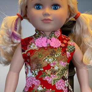 Asian doll dress made for American Girl/ Orient outfit fit 18 inch doll/ Tradition doll dress/ Asian outfit/ Chinese outfit/ Lunar doll dres