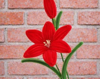 Pipe cleaner flowers lilies bouquet home decor gifts Artificial Flowers