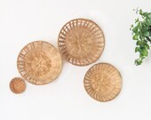 Boho Rattan Wicker Wall Baskets Set of 4