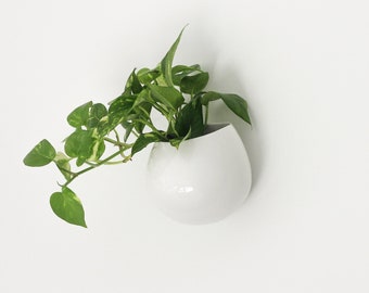 Mod Pod White Ceramic Wall Planter